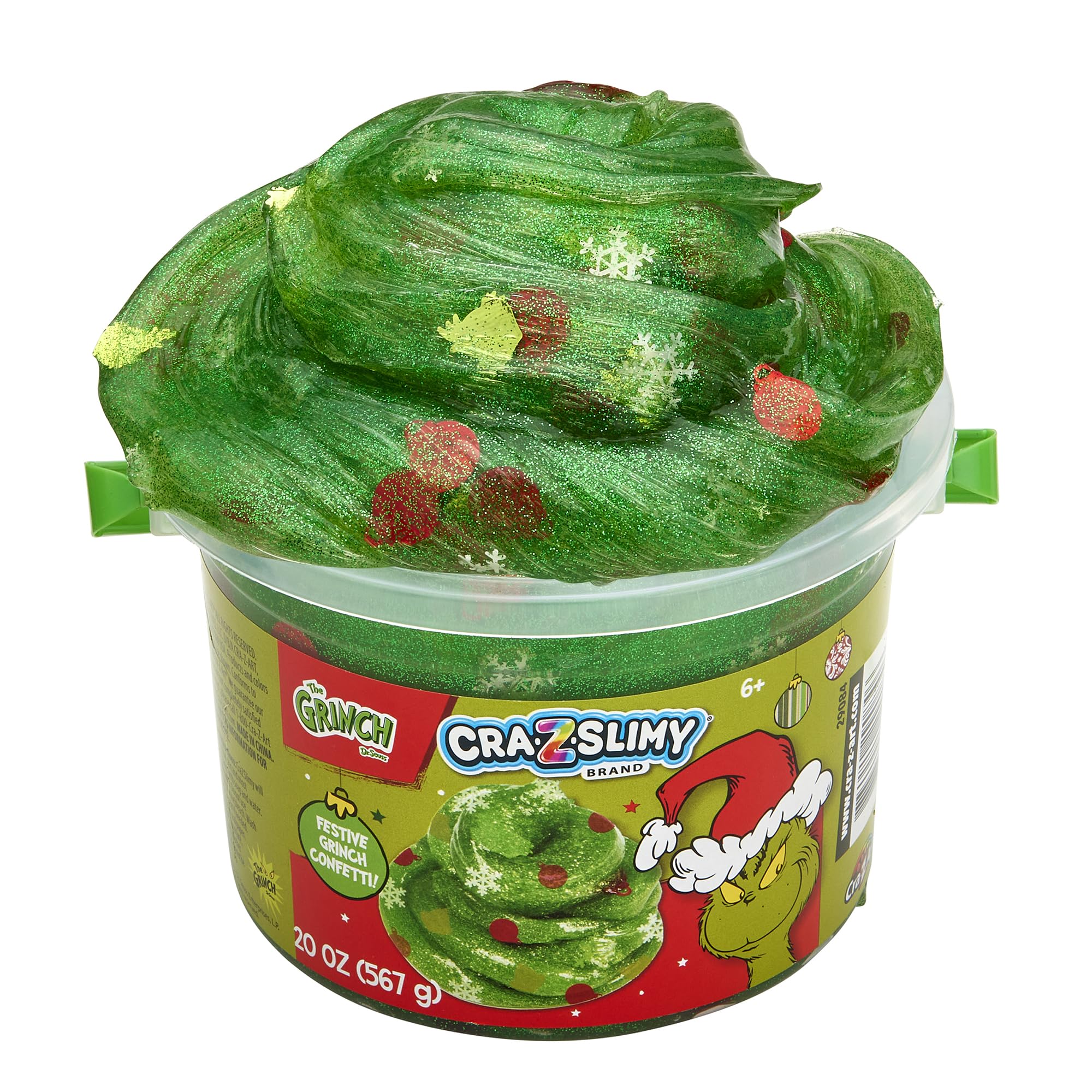 Buy now CRA-Z-Slimy The Grinch Green Glitter Slime Tub, 20 oz ƒ?? Includes Festive Grinch Confetti, Stretchy Holiday Slime for Kids Ages 6+, Sensory Christmas Toy at indiglob india