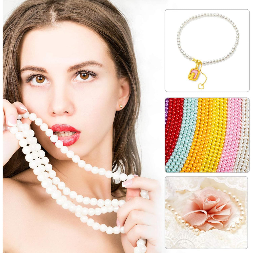 Buy now JHYlilia 1800Pcs 6mm Pearl Beads for Crafts, 24 Colors Round Pearls Beads with Holes for Jewelry Making Handcrafted Loose Spacer for Crafts Jewelry Making Necklaces Bracelets at indiglob india