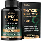 Thyroid Support for Women - Selenium | Zinc & Iodine | L-Tyrosine - 60 Caps