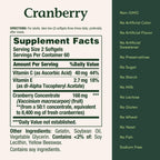 Nature's Bounty Cranberry Pills Urinary Tract, 120 Softgels | Urinary Tract Health, With Concentrate & Vitamin C