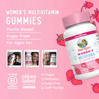 MaryRuth Organics Women's Immune Support Multivitamin Gummies | Ages 14+ | Skin Health | Gummy Vitamins for Women | Sugar-Free | Vegan | Non-GMO | 60 Count | Sugar Free, Vegan, 60 Count