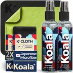 Buy now Koala Eyeglass Lens Cleaner Spray Kit | (2x) Glasses Cleaner Bottle + (2x) Microfiber Cloth | Alcohol Free Eyeglasses, Screen, and Camera Cleaning Kit | Made in USA (4 Piece Set) at indiglob india