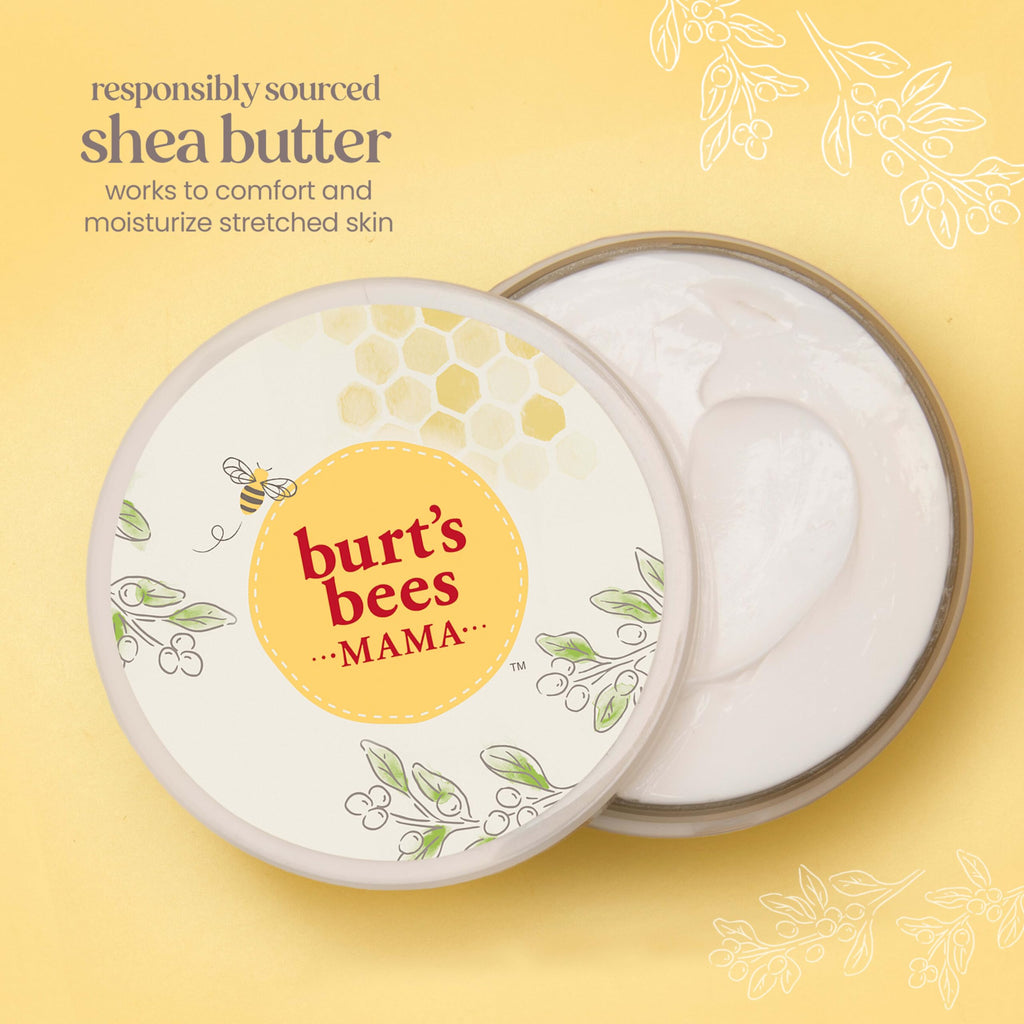 Burt's Bees Mama Belly Butter, 6.5 oz. | Stretch Mark Cream for Pregnancy Massages Body and Reduces Scar Appearance, Shea Butter & Vitamin E Rich Formula