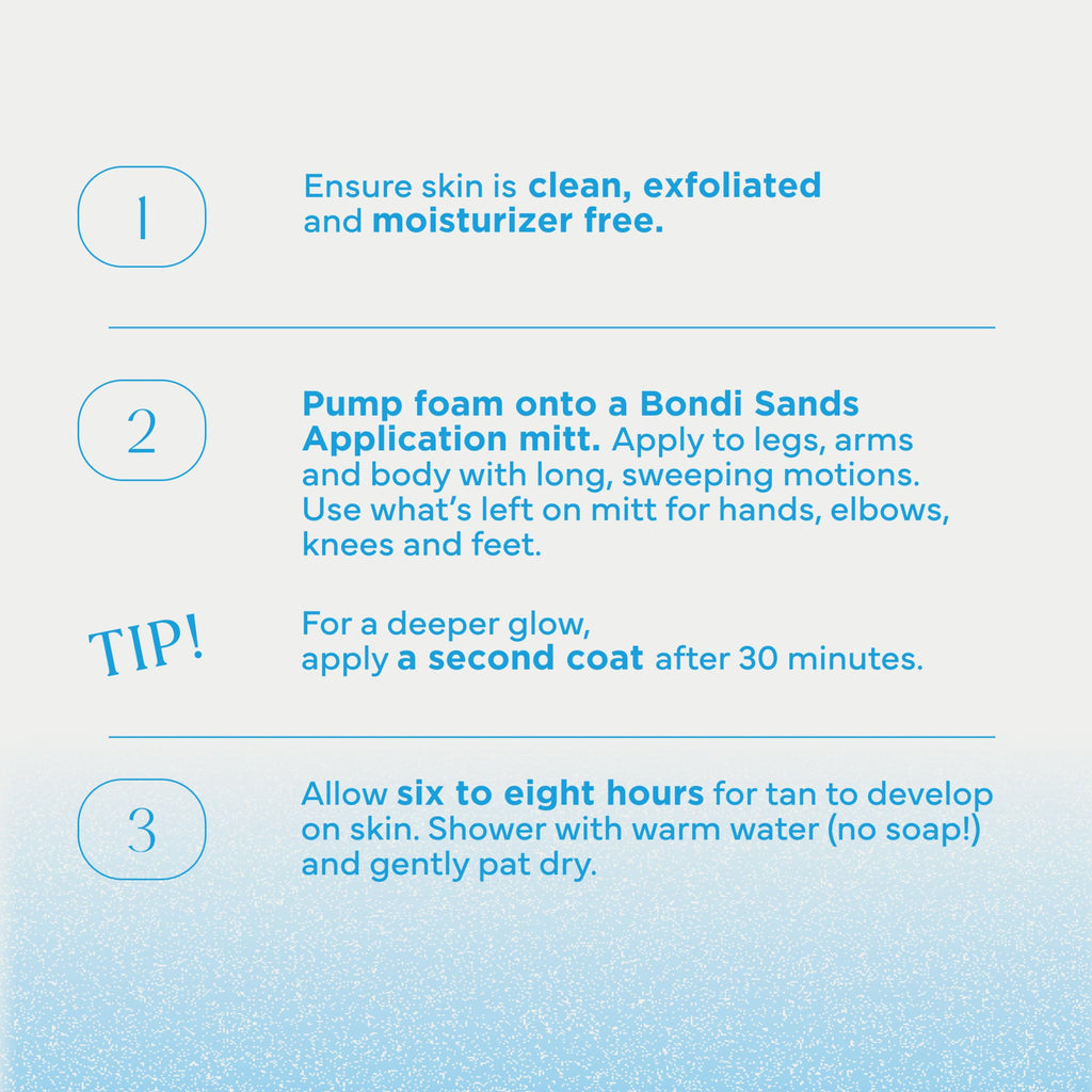 Bondi Sands Self Tanning Foam + Application Mitt | Includes Lightweight Sunless Foam + Reusable Mitt for a Flawless Finish, Cruelty-Free