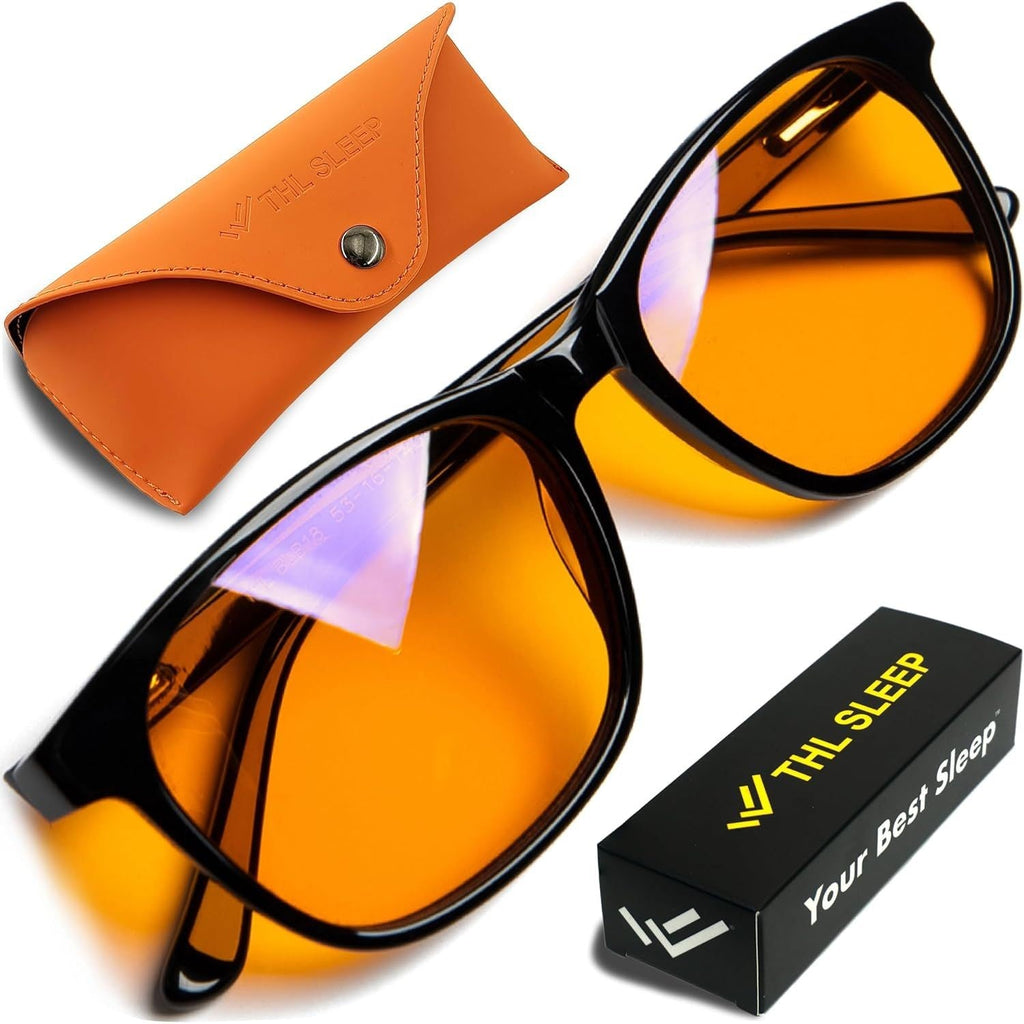 Buy now Orange Blue Light Blocking Glasses for Better Sleep - 99.5% Premium Acetate Orange Computer Migraine Glasses for Women & Men - Amber Gaming Glasses - Blue Light Blockers Gamer Glasses for Eye Strain Default at indiglob india