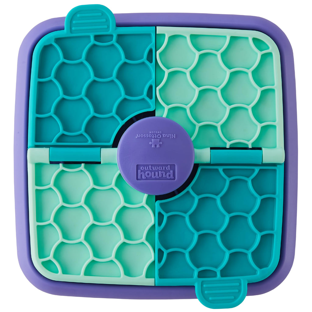 Outward Hound Nina Ottosson Lick N' Flip 3-in-1 Dog Toy Treat Puzzle, 7.4"