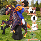 COMIN 6FT Long Halloween Inflatables Headless Horseman Outdoor Decorations Blow Up Lightning Horse Yard with Built-in LEDs for Indoor Party Garden Lawn Decor