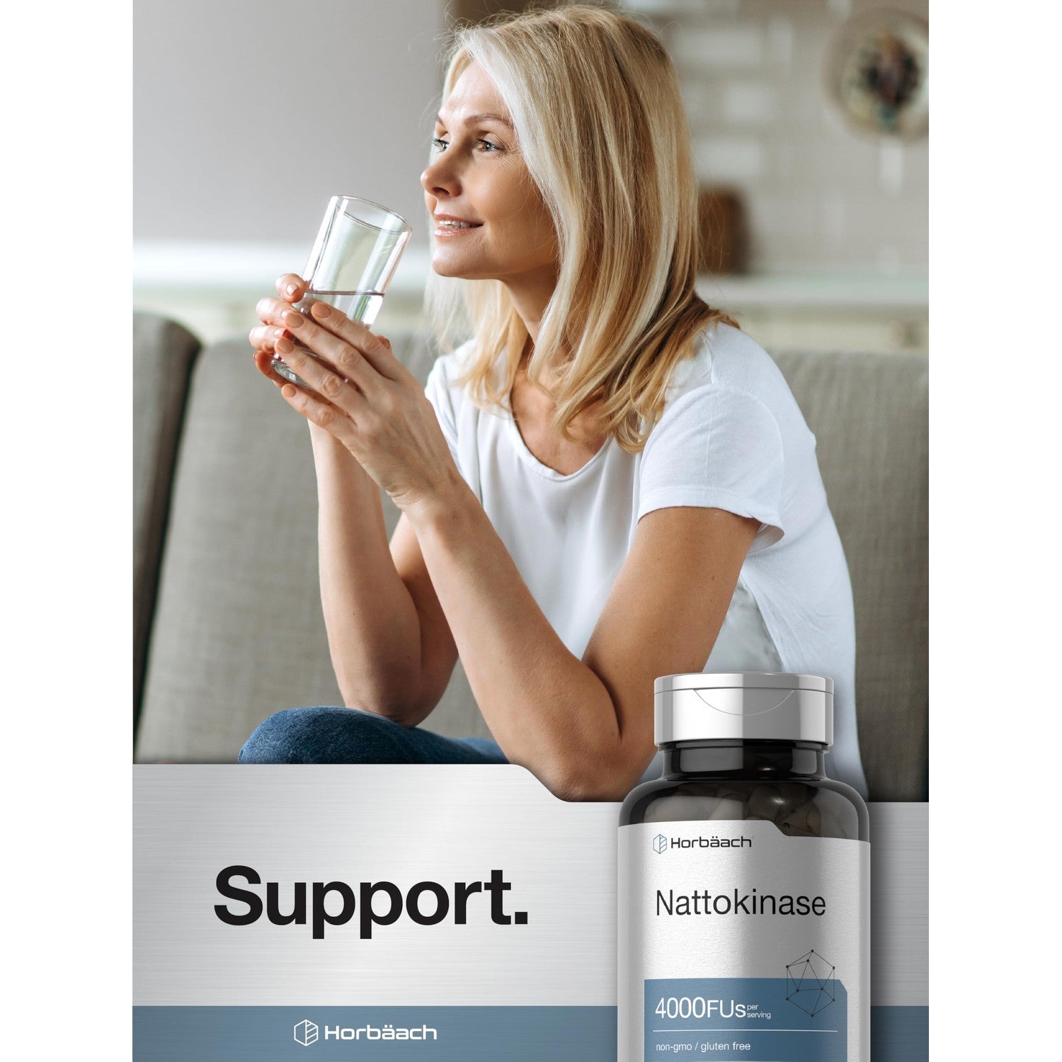 Horbäach Nattokinase Supplement 4000 FU | 150 Capsules | Non-GMO, Gluten Free