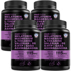 12-in-1 Melatonin Sleep Capsules - Natural Sleep Aids for Adults with Melatonin 5mg and Magnesium Glycinate 500mg, Sleep Aid with Ashwagandha, L Theanine, Valerian Root, GABA, 5-HTP (90ct, Pack of 2)