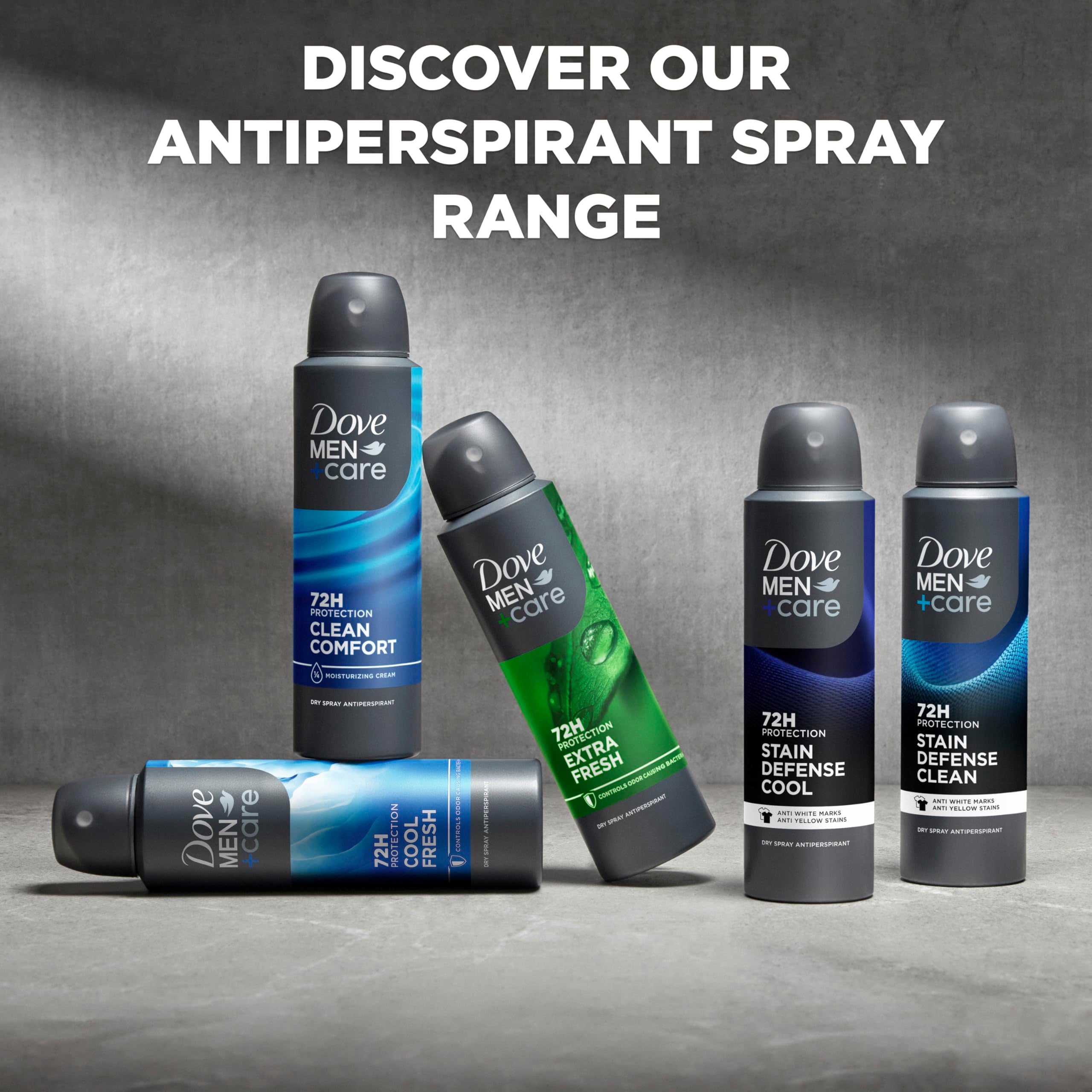 Dove Men+Care Antiperspirant Dry Spray Clean Comfort Sweat 3 Pack 3.8 oz | 72-hour Sweat and Odor Protection with Triple Defense Technology