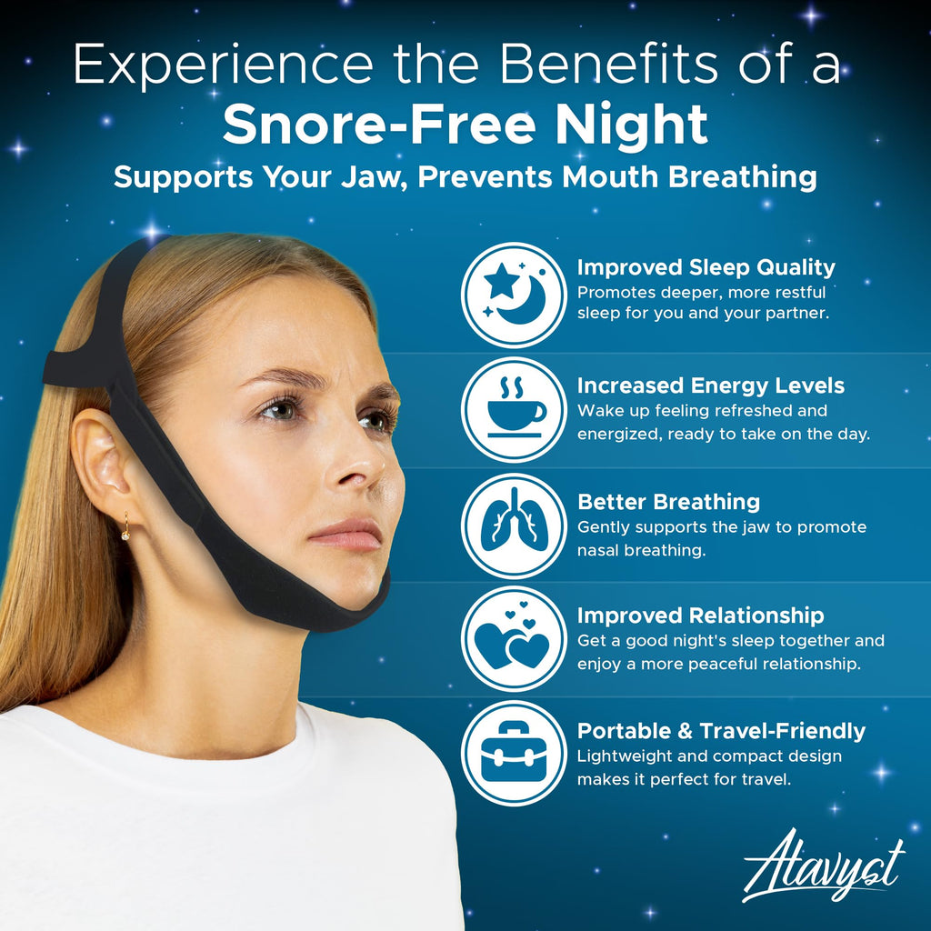 Chin Strap for CPAP Users and Sleeping - Anti Snoring Device