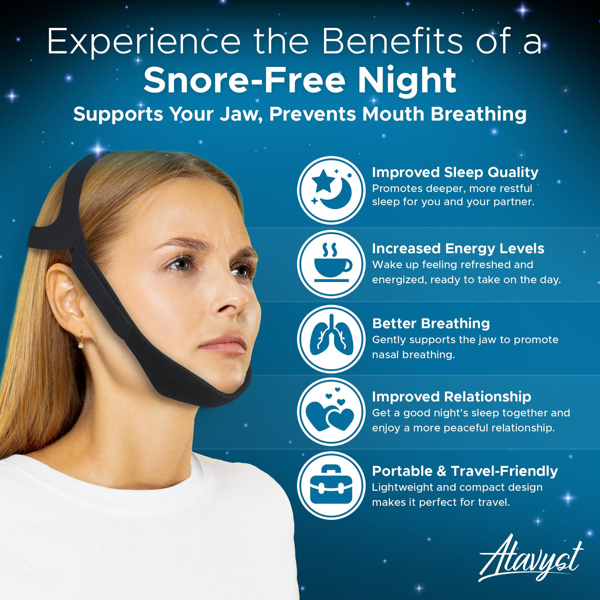 Chin Strap for CPAP Users and Sleeping - Anti Snoring Device