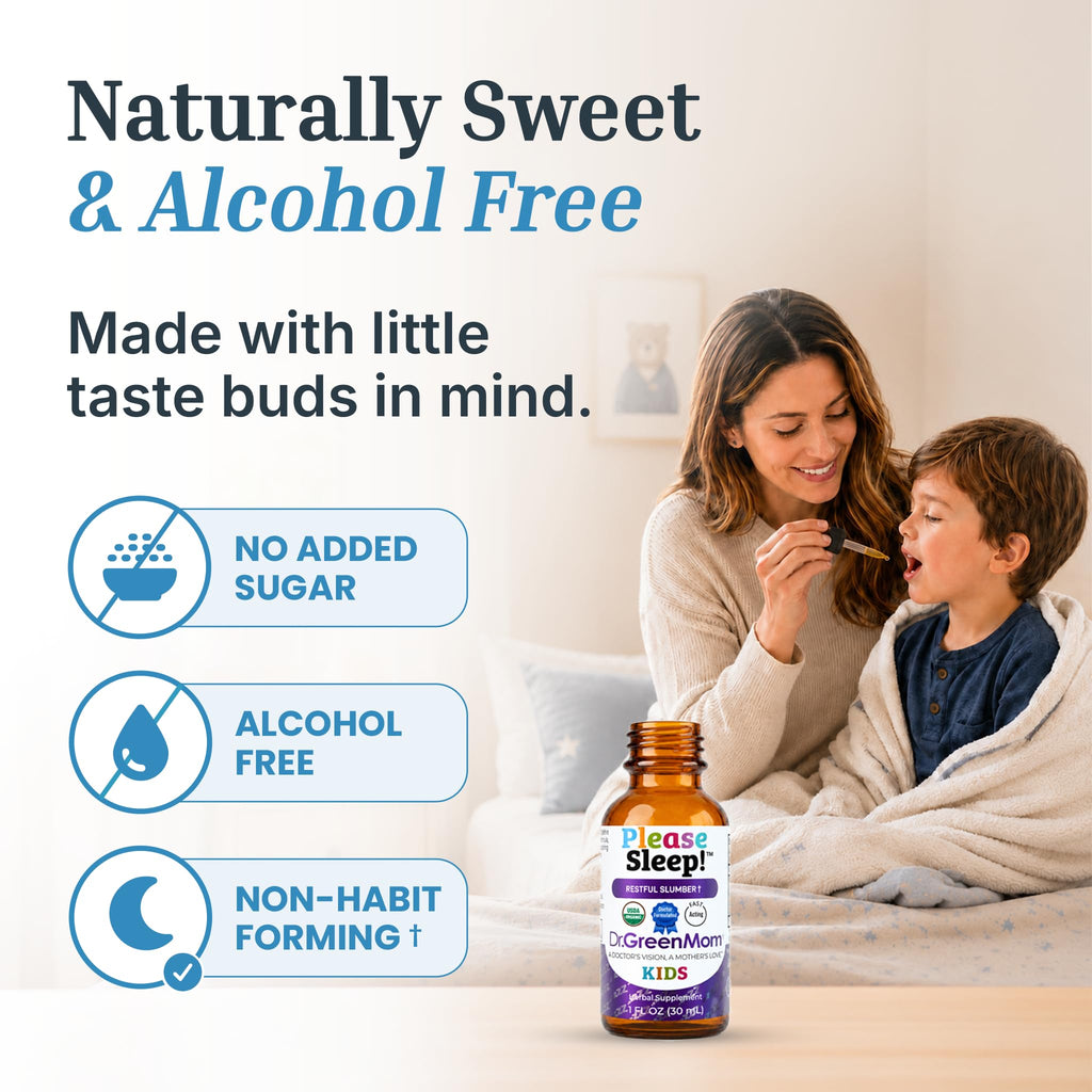 Dr. Green Mom Please Sleep! Kids Sleep Support — Melatonin Free Liquid Drop