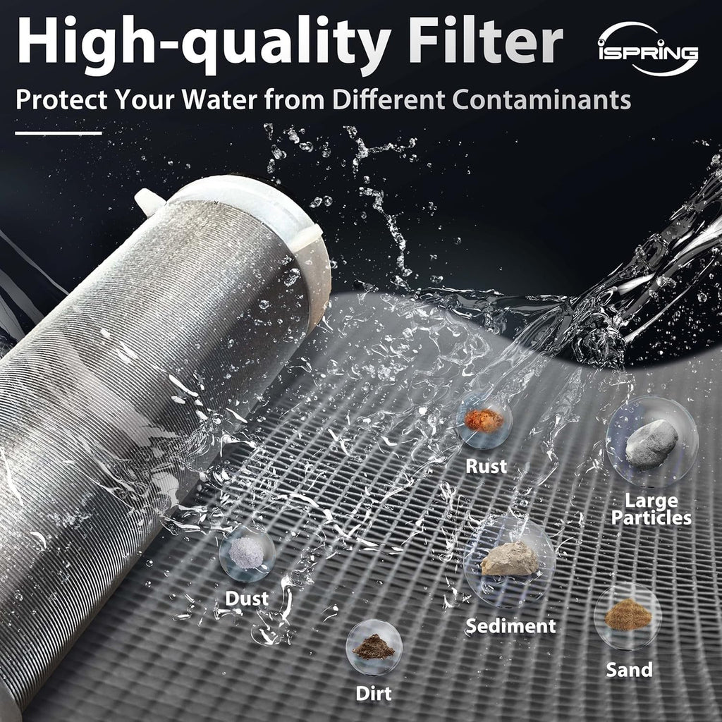 Buy now iSpring WSP-50 Reusable Whole House Spin Down Sediment Water Filter, 50 Micron Flushable Prefilter Filtration, 1" MNPT + 3/4" FNPT, Lead-Free Brass at indiglob india