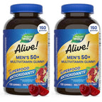 Nature's Way Alive! Men’s 50 Plus Multivitamin Gummy, Fruit-Flavored, 60 ct | Daily Chewable Multivitamins for Men with B-Vitamins, Vitamin D3 & Zinc, Supports Heart, Eye & Energy Metabolism,*