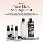 Buy now Kitsch 11 PCS Travel Bottles for Toiletries â€“ Travel Essentials Kit for Shampoo, Conditioner, Lotion & More - TSA Approved Travel Bottles, Leak-Proof Refillable Travel Size Containers - Black & Ivory at indiglob india