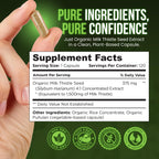 OmniBiotics Organic Milk Thistle Supplement 1500mg – 4X Concentrated Extract with Silymarin – High Potency Liver Detox & Support – 120 Vegan Capsules