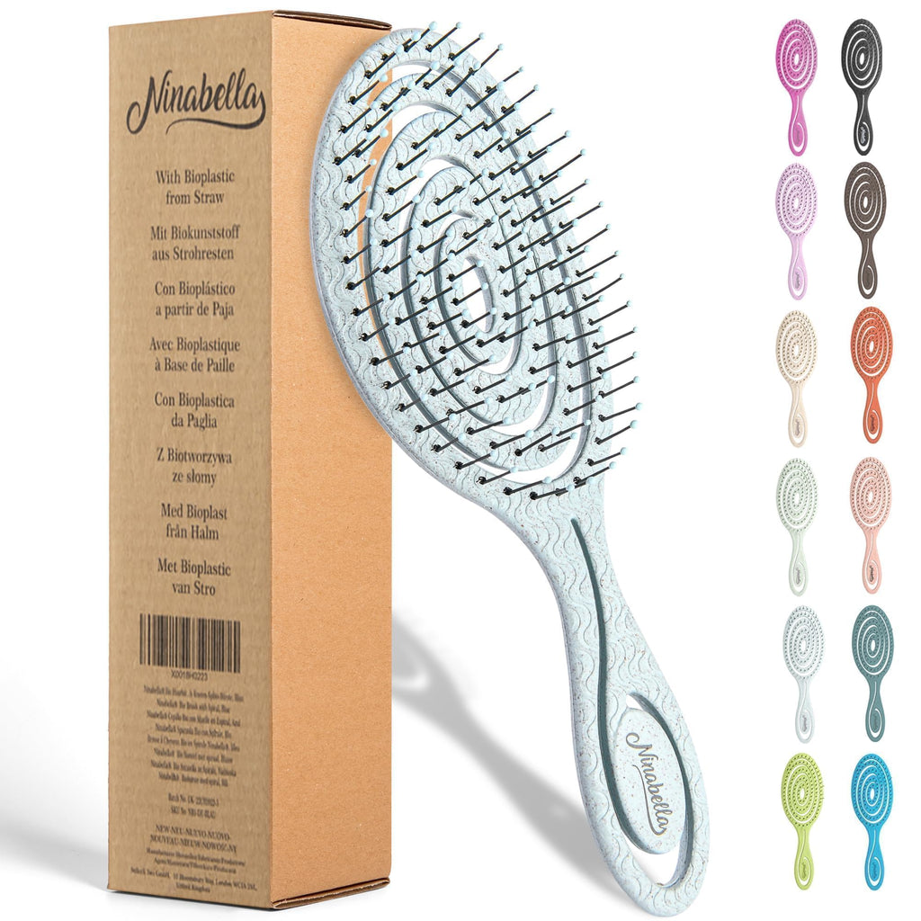 Buy now Ninabella Detangle Hair Brush for Women & Men - Does not Pull - Straightening Brushes for Straight & Curly Hair - Unique Spiral Detangling Hairbrush - Green at indiglob india
