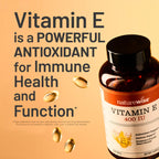 NatureWise Vitamin E 400 IU Softgels (180mg DL-Alpha) - Dairy, Gluten & Soy Free - Non-GMO Antioxidant-Rich Dietary Supplement for Skin, Heart, and Immune Health Support - 4-Month Supply, 120 Count