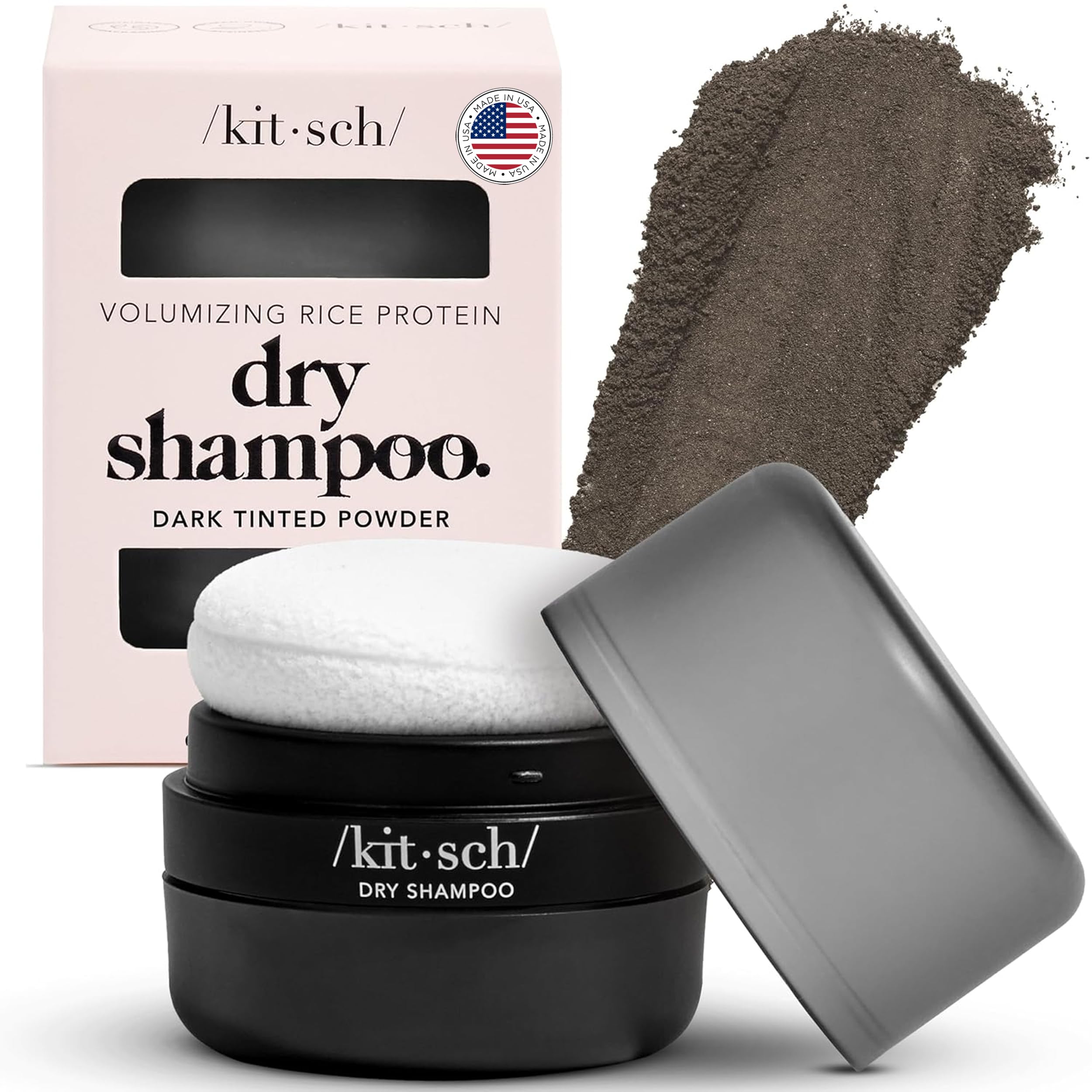 Buy now Kitsch Dry Shampoo Powder for Women & Men Dry Shampoo for Dark Hair w/Rice Protein - Unscented, Volumizing, No White Cast, Non Toxic, Non Aerosol, Organic | Ideal Gifts for Women, Travel Size - 8g at indiglob india