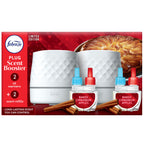 Febreze Plug Scent Booster Starter Kit, Oil Diffuser, Air Freshener Plug in, Continuous Scent, 2 Devices + 2 Baked Cinnamon Apple Refill