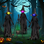 DR.DUDU 6 FT Witch Halloween Decorations Outdoor Yard Decor, Set of 3