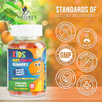 Kids Multivitamin Gummies - Sugar Free - Tasty Orange Flavor Gummy - Daily Immune Support with 100% Vitamin B12 - Essential Vitamins A, C, D3, E, B6, & Zinc Kid's Multivitamin - Non-GMO - 60 Gummies