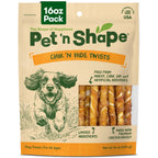 Pet 'n Shape Chik 'n Hide Twists, Chicken Wrapped Rawhide Dog Treats, 16 oz