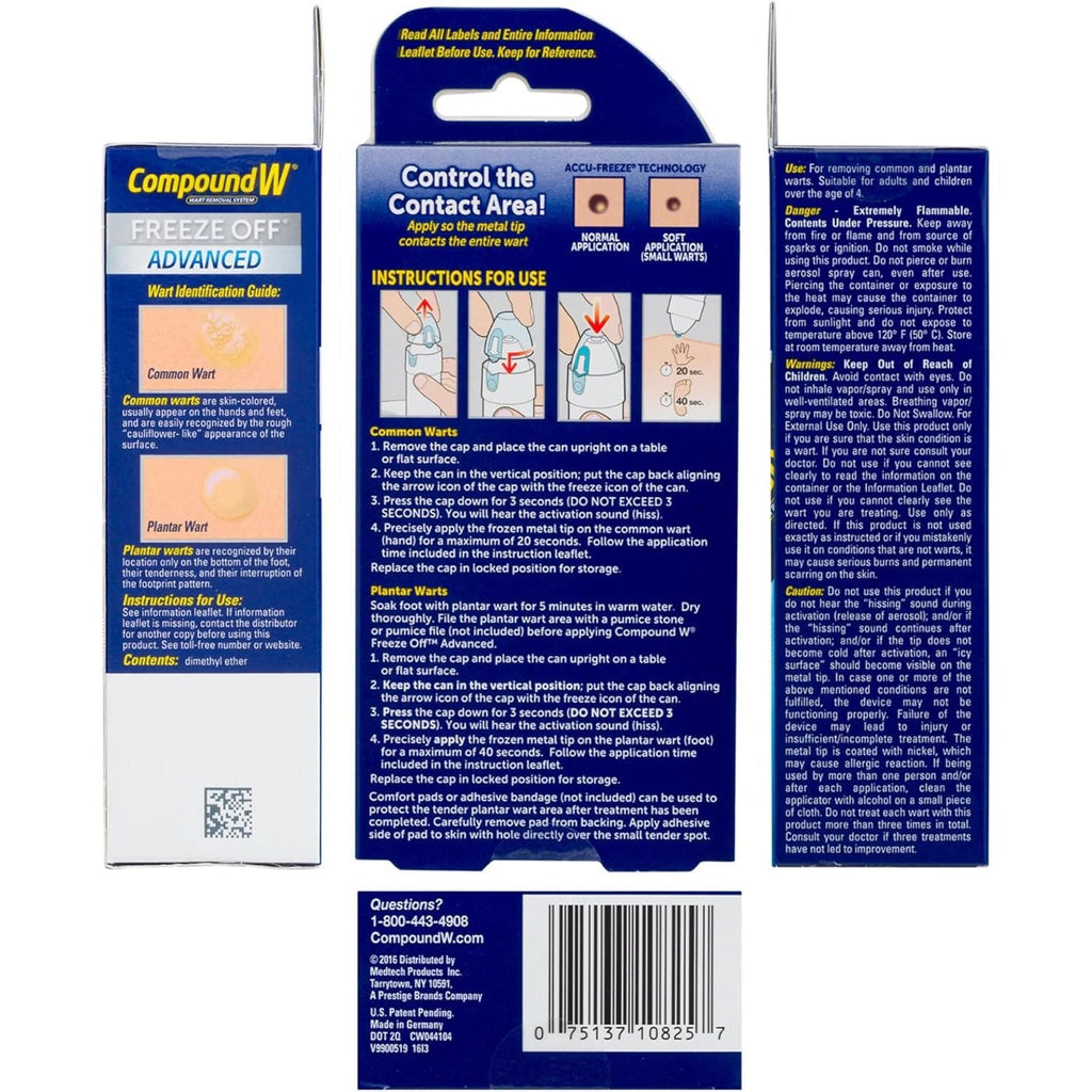 Buy now Compound W Freeze Off Advanced Wart Remover, Precision Tip Accu-Freeze Applicator, 15 Wart Removal Treatments at indiglob india