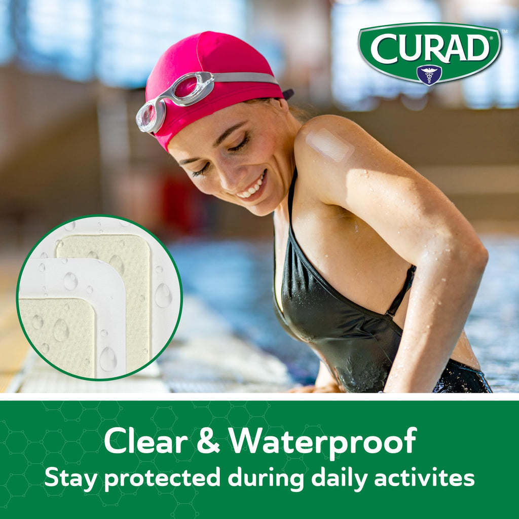CURAD Soothe & Cool Clear Waterproof Hydrogel Bandages, Assorted Sizes
