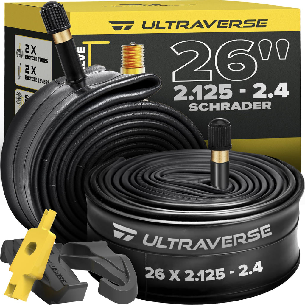 Ultraverse 26" Bike Inner Tubes 26 x 2.125, 2.25, 2.30, 2.40 - Set of 2