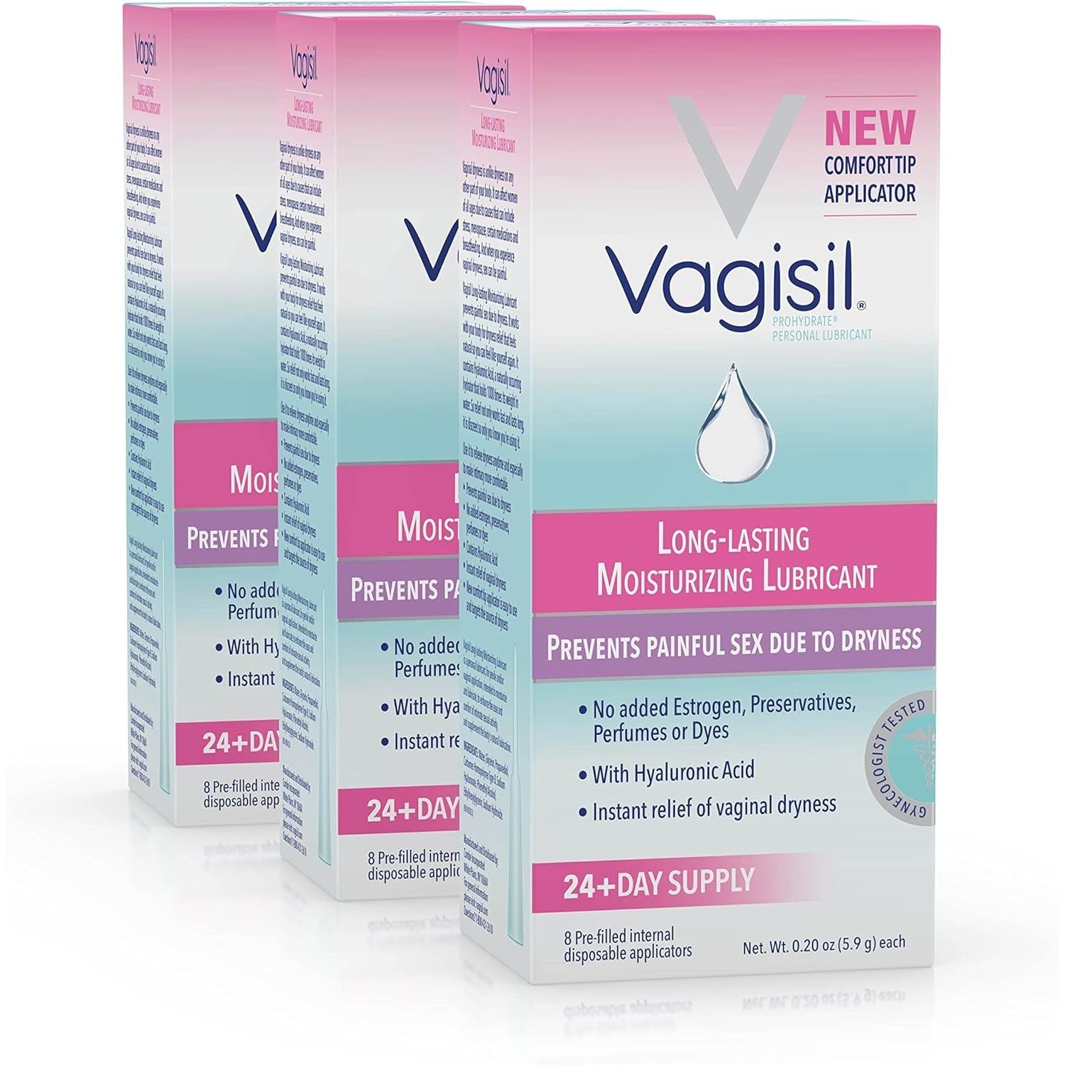 Buy now Vagisil Prohydrate Internal Vaginal Moisturizer, Gel & Lubricant for Women, Gynecologist Tested, 8 Count, Pack of 1 (8 Total Applicators) 8 Count (Pack of 3) at indiglob india