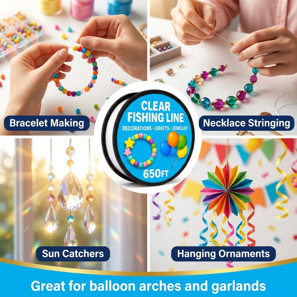 Clear Fishing Line for Crafts - Hanging Decorations - Clear String