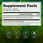 Bio Boron, Bone, Joint & Immune Support, 30mg, 90 Capsules | Supports Cardiovascular Function, For Men & Women, Bororganic Glycine Boron, Made in USA, 90 Servings