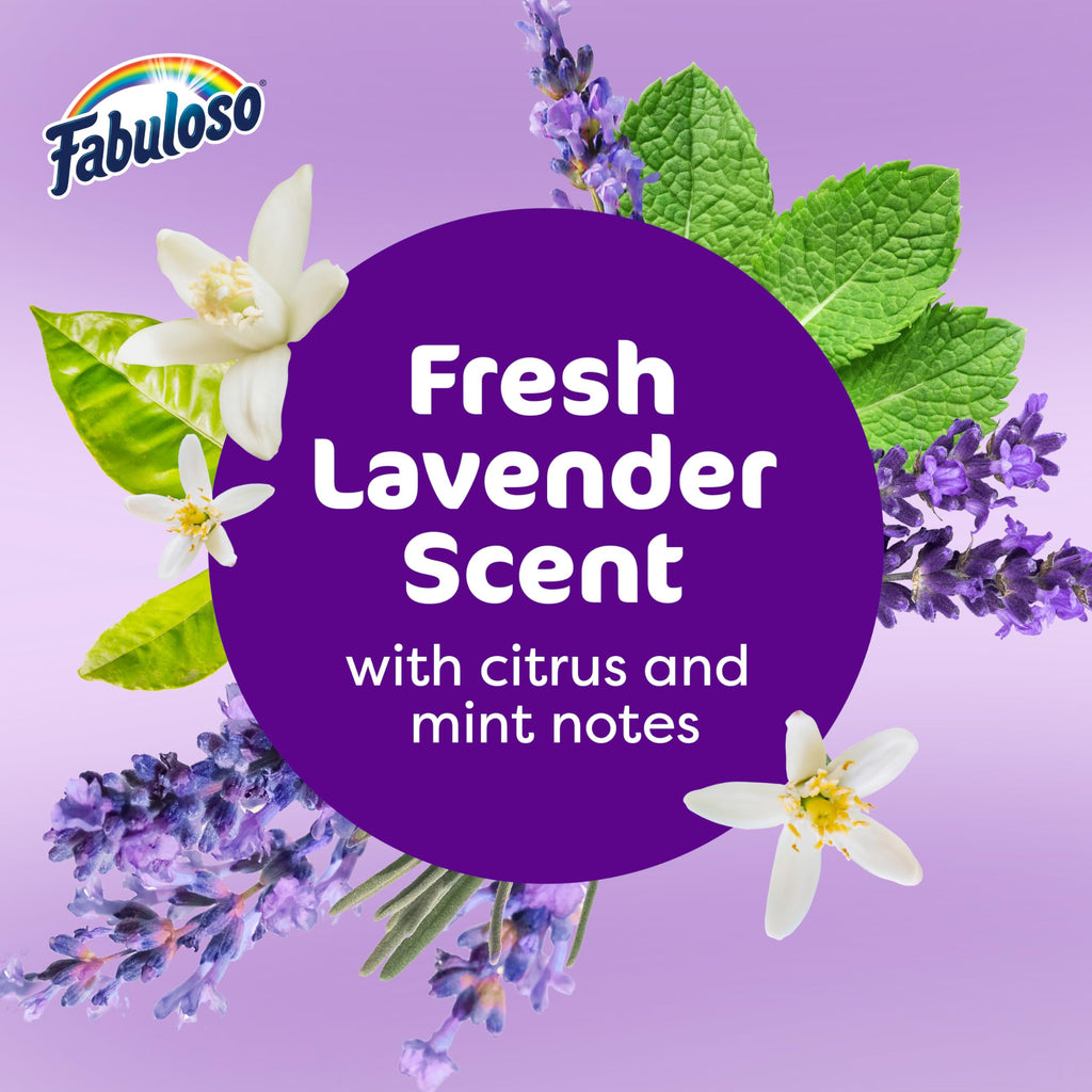 Fabuloso 2X Multi-Purpose Cleaner, No Rinse Floor Cleaner, Long-Lasting Freshness, Lavender Scent, 128 fl oz