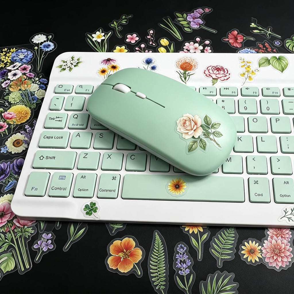 316Pcs Transparent Flower Stickers for Scrapbooking, Floral Decals Tweezer