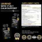 DLNIA Super Calm Cortisol Supplement with Magnesium Glycinate, Ashwagandha KSM-66, L-Theanine, Phosphatidylserine, Ginkgo Biloba & Lions Mane for Calm, Focus, Mental Clarity, Relaxation, Sleep, Energy