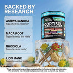 Clean Nutra Cortisol Supplements For Women | Maca Root Ashwagandha Cortisol Detox Manager Reducer + Slippery Elm Fenugreek Lions Mane Shilajit Rhodiola Sea Moss Tongkat Ali Cordyceps Ginseng Beet Root