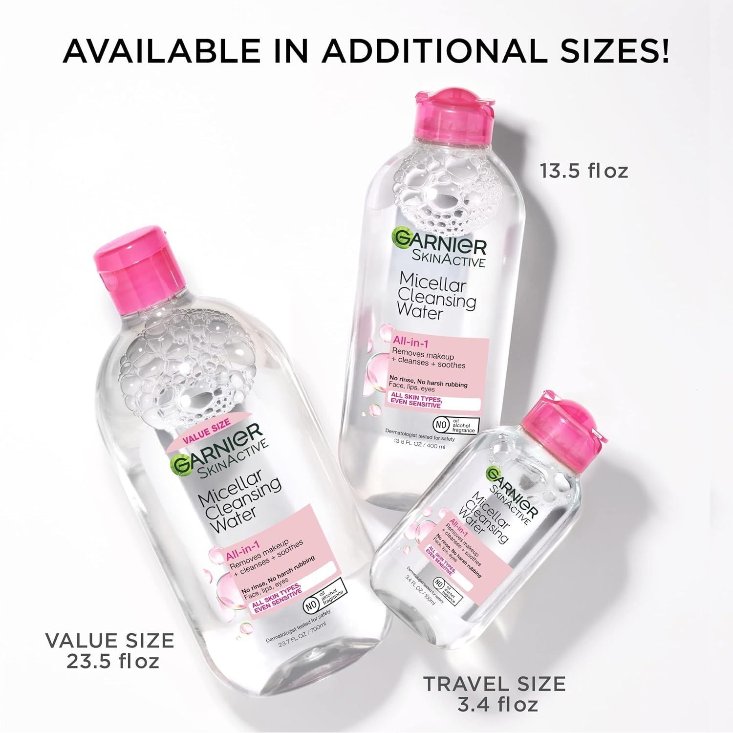Buy now Garnier Micellar Cleansing Water, All-in-1 Makeup Remover and Facial Cleanser, For All Skin Types, 3.4 Fl Oz (100mL), 1 Count (Packaging May Vary) at indiglob india
