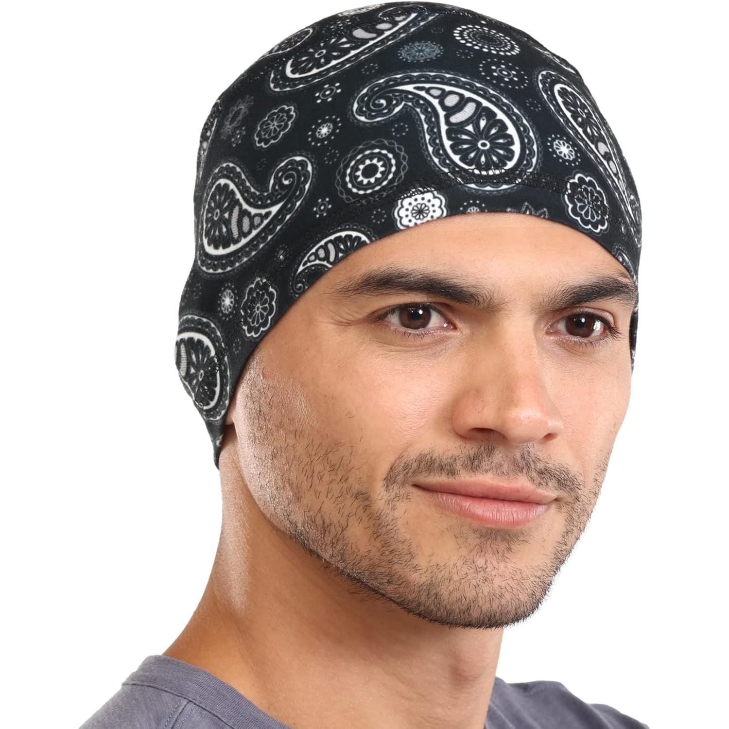 Buy now Cooling Skull Cap for Men - Hard Hat Liner, Cycling Cap, Head Caps for Men, Helmet Liner for Motorcycle One Size Paisley at indiglob india