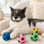 SPOT Sponge Soccer Ball Cat Toys for Cats and Kittens - Interactive and Colorful Plush Toy, Fun to Bat and Chase, Keep Cats Entertained - 1.5" Assorted 4-Pack