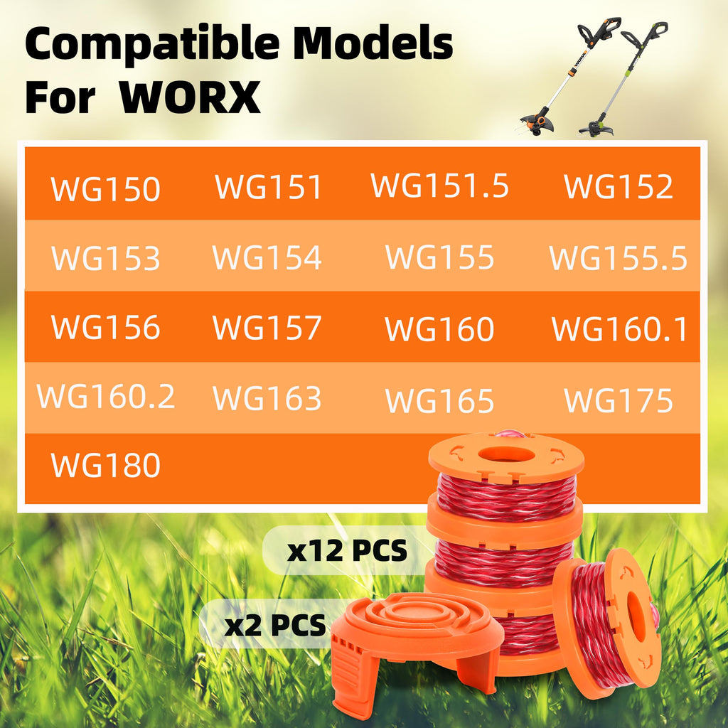 Xgunion Trimmer Spool Line for Worx 14 Pack WA0010 Replacement