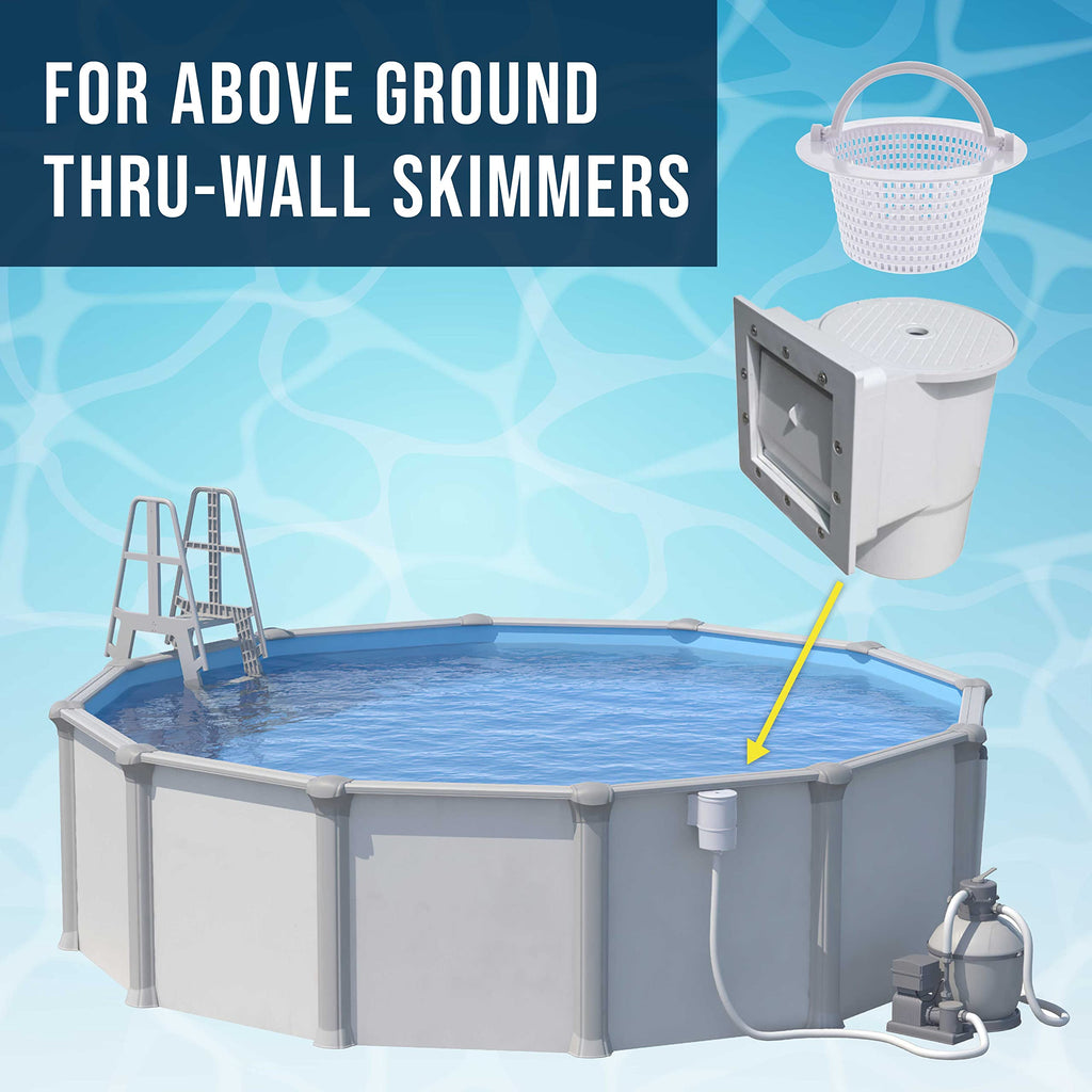U.S. Pool Supply Above Ground Pool Thru-Wall Skimmer Baskets, Handles, 2 Pk