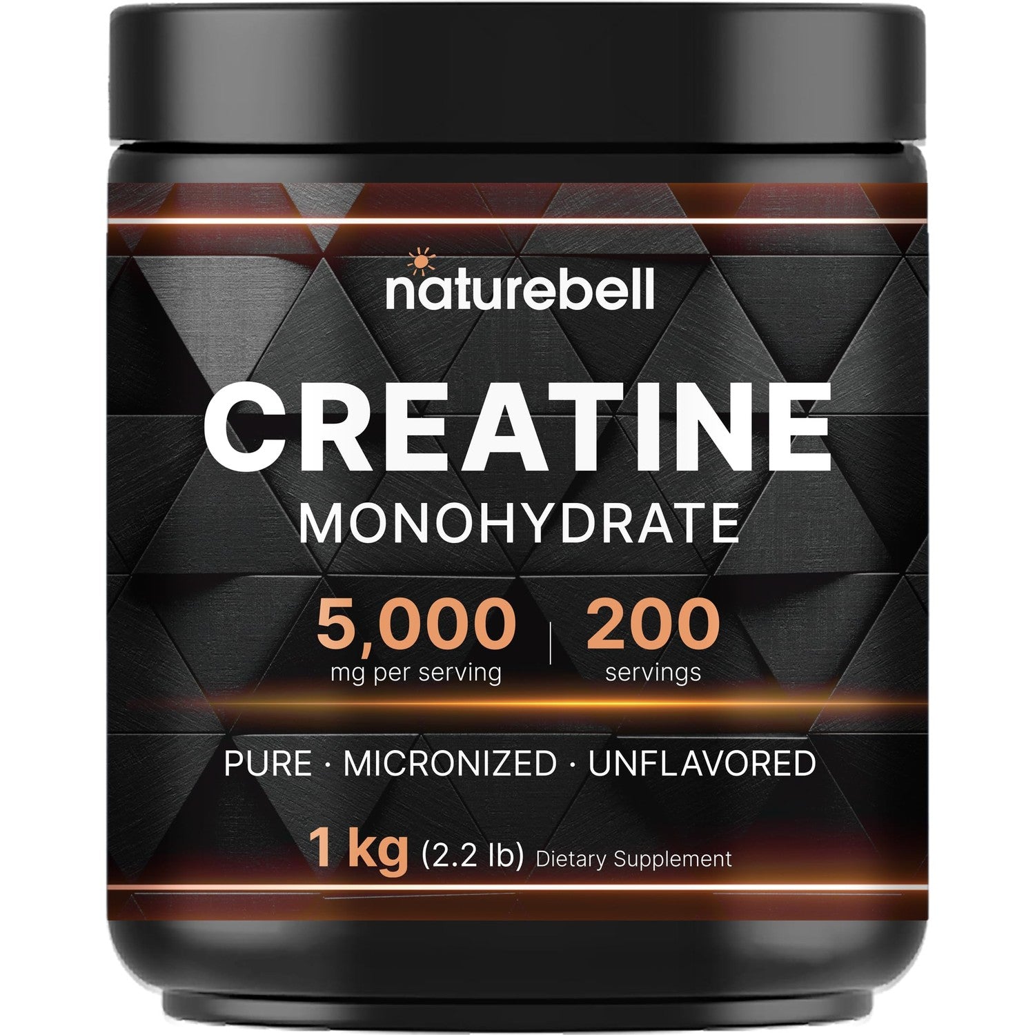 NatureBell Micronized Creatine Monohydrate Powder, 200 Servings | 5g Per Serving. Creatine Bulk Supply (1 kg / 2.2 lb). Unflavored & Easy-to-Mix. Keto, Vegan, Filler Free.