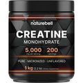 NatureBell Micronized Creatine Monohydrate Powder, 200 Servings | 5g Per Serving. Creatine Bulk Supply (1 kg / 2.2 lb). Unflavored & Easy-to-Mix. Keto, Vegan, Filler Free.