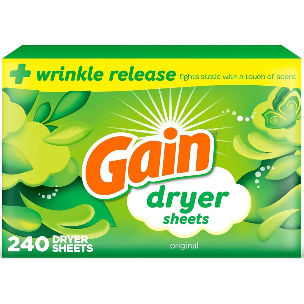 Buy now Gain Dryer Sheets Plus Wrinkle Release, Original Scent, 240 Count, Fights Static With a Touch of Scent, Laundry Sheets at indiglob india