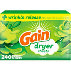Buy now Gain Dryer Sheets Plus Wrinkle Release, Original Scent, 240 Count, Fights Static With a Touch of Scent, Laundry Sheets at indiglob india
