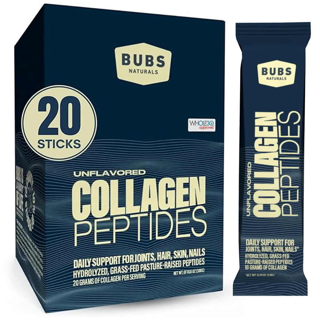 BUBS Naturals Unflavored Collagen Peptides Powder, Best Proteins for Joints & Skin, Pasture Raised Grass Fed, Paleo and Keto Friendly, Whole30 Approved, Non-GMO Dairy & Gluten Free, 10oz, 14 Servings