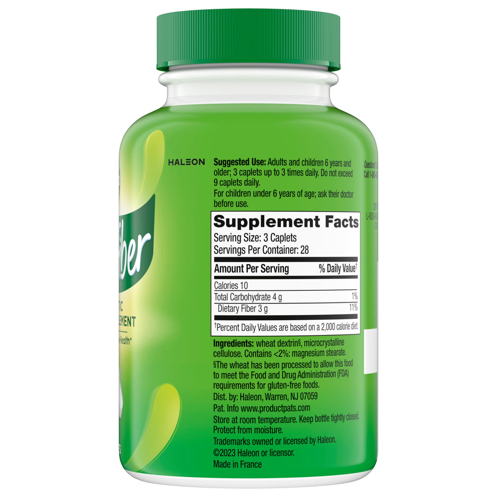 Benefiber Prebiotic Fiber Supplement Caplets, 84 count | Plant-based Prebiotic Fiber, Supports Gut Health by Nourishing Good Gut Bacteria, GLP-1 Support for Digestive Health