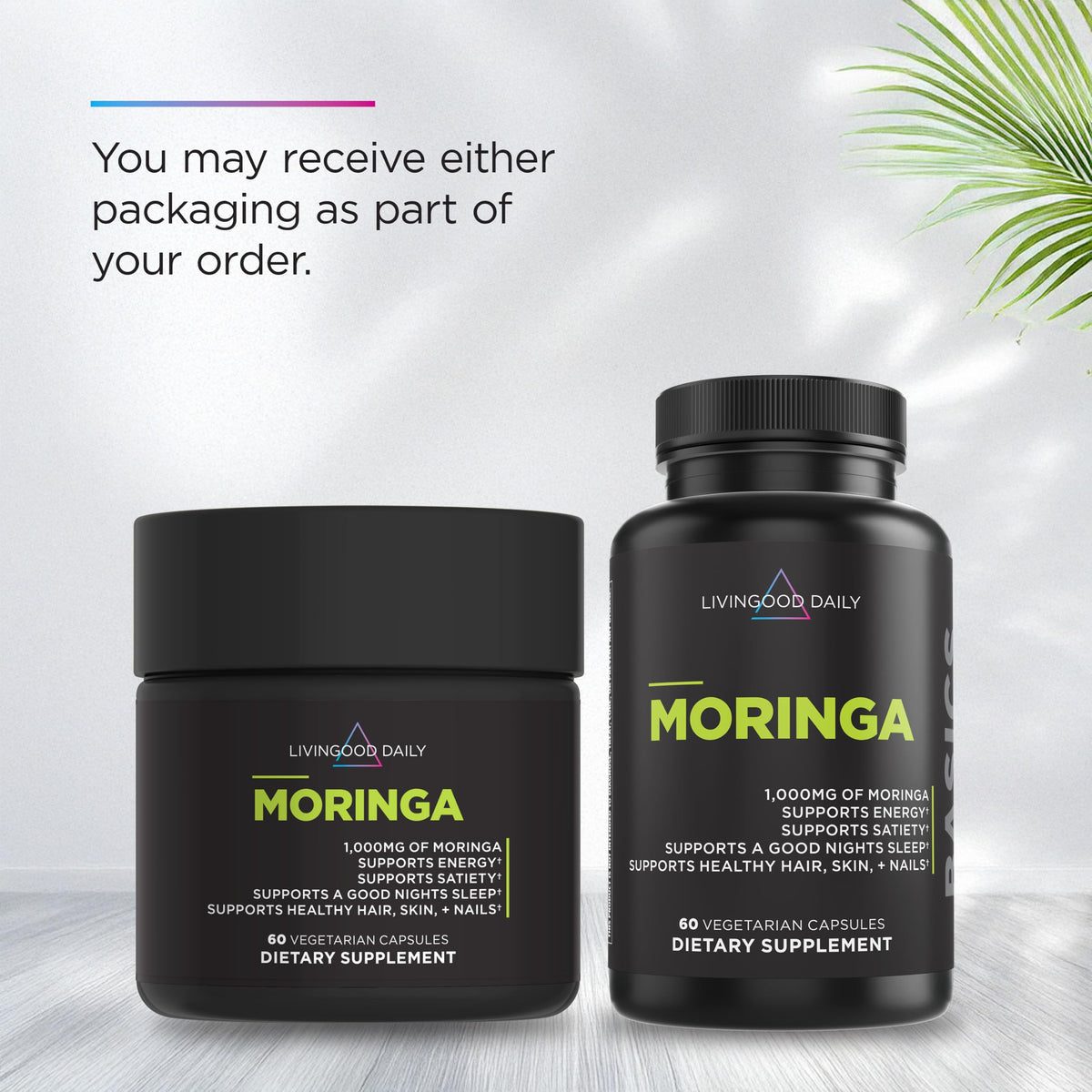 Livingood Daily Moringa Capsules 1000mg, Superfood Supplement, 60 Capsules